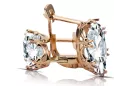 Earrings Vintage craft Zircon Original Vintage 14K Rose Gold vec021r